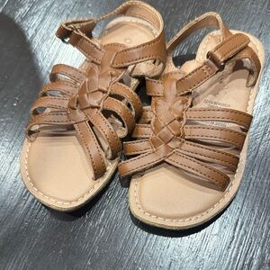 Brown Leather Kids Sandals